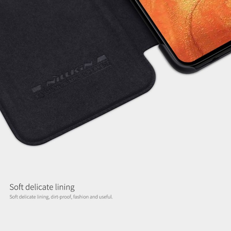 Folio Deksel Til Samsung Galaxy A71 Anti-fall Nillkin Faux Leather Cover - Svart