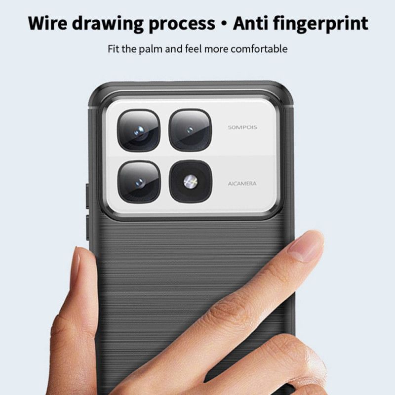 Deksel Xiaomi 14t Pro Mobildeksel Børstet Karbonfiber