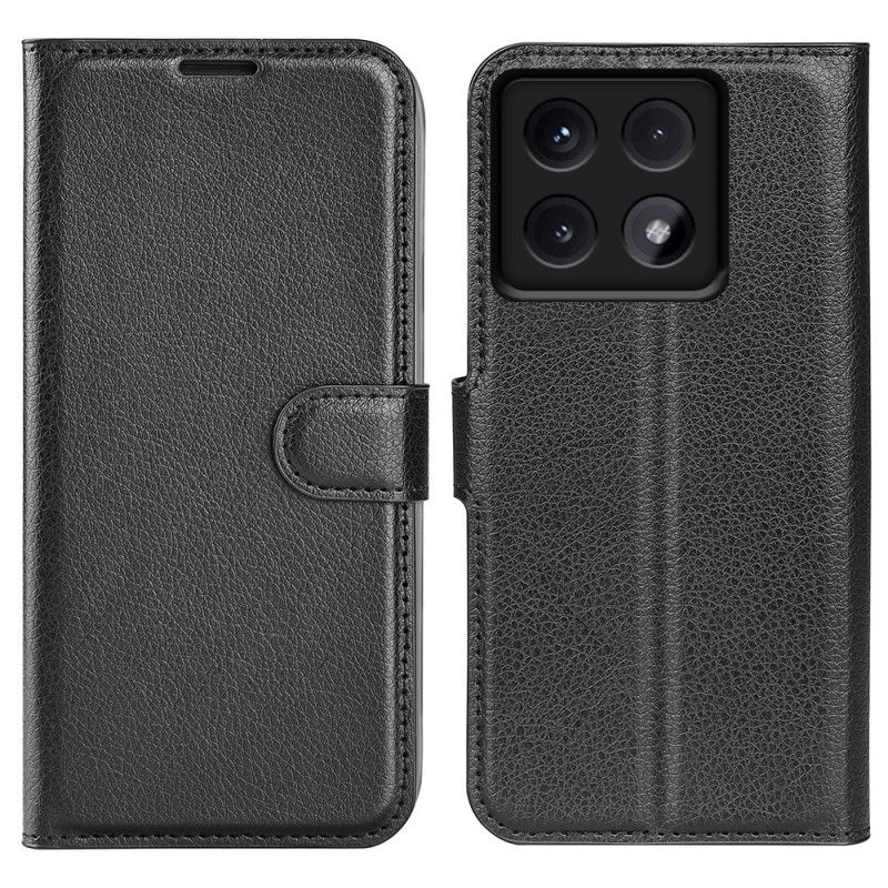 Lærdeksel Folio Deksel Xiaomi 14t Pro Mobildeksel Litchi Kunstskinn