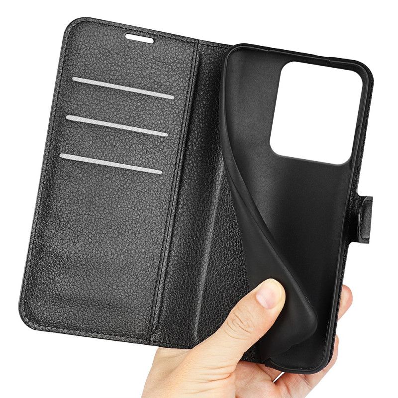 Folio Deksel Xiaomi Redmi Note 14s Klassisk Litchi-imitasjonsskinn