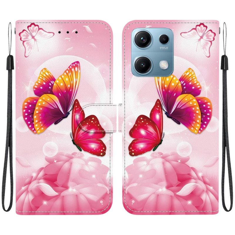 Folio Deksel Xiaomi Redmi Note 14s Rosa Sommerfugler Beskyttelse Deksel