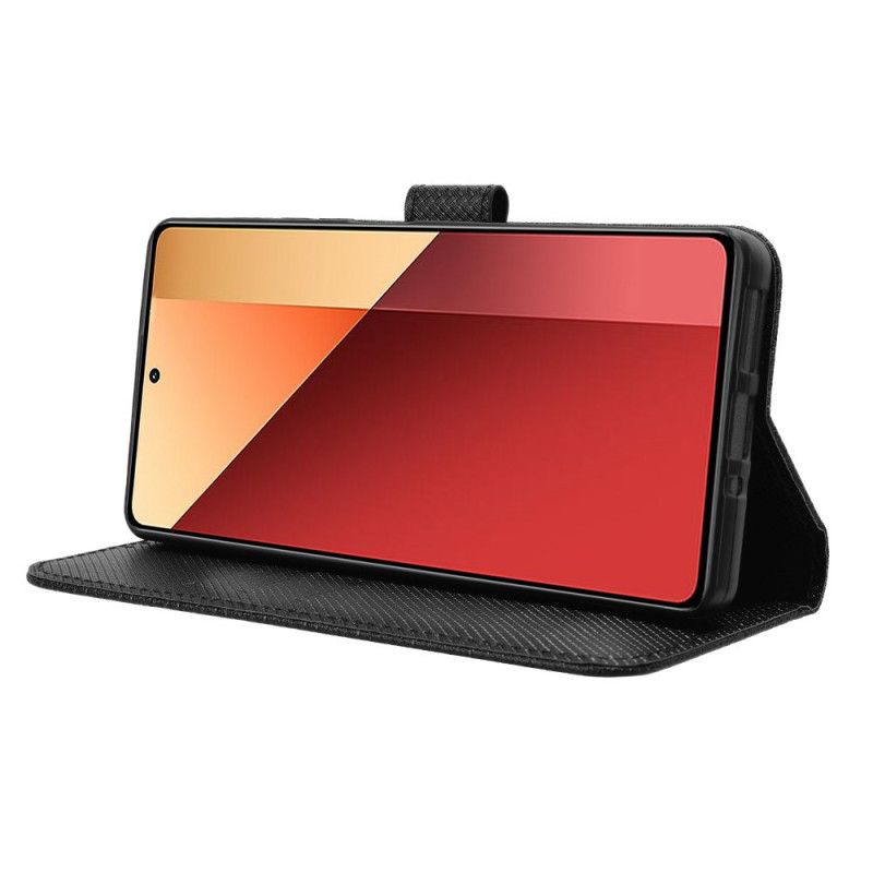 Folio Deksel Xiaomi Redmi Note 14s Teksturert Imitasjonsskinn Beskyttelse Deksel