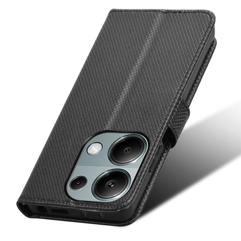 Folio Deksel Xiaomi Redmi Note 14s Teksturert Imitasjonsskinn Beskyttelse Deksel