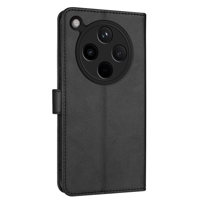 Folio Deksel Til Oppo Find X8 Ensfarget Kunstskinn Azns