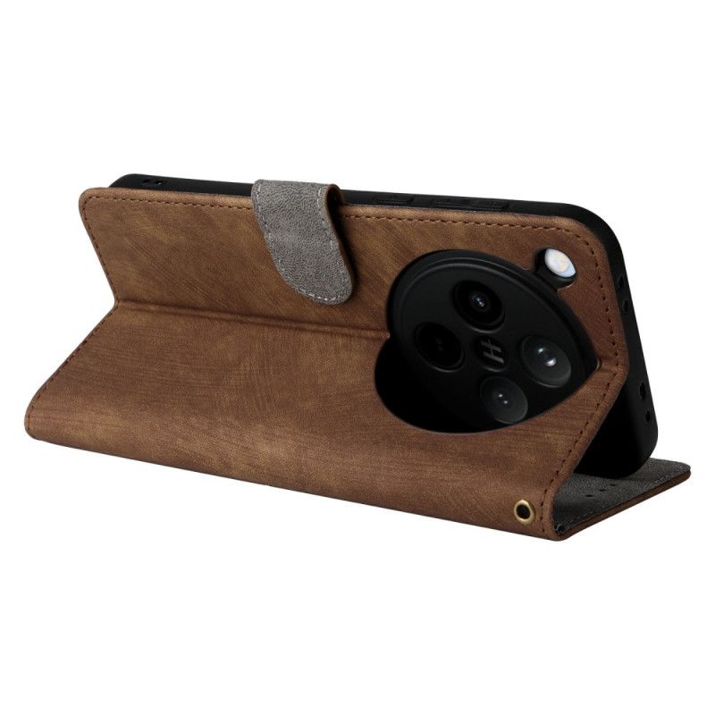 Lærdeksel Folio Deksel Oppo Find X8 Rfid-beskyttelse I Semsket Skinneffekt