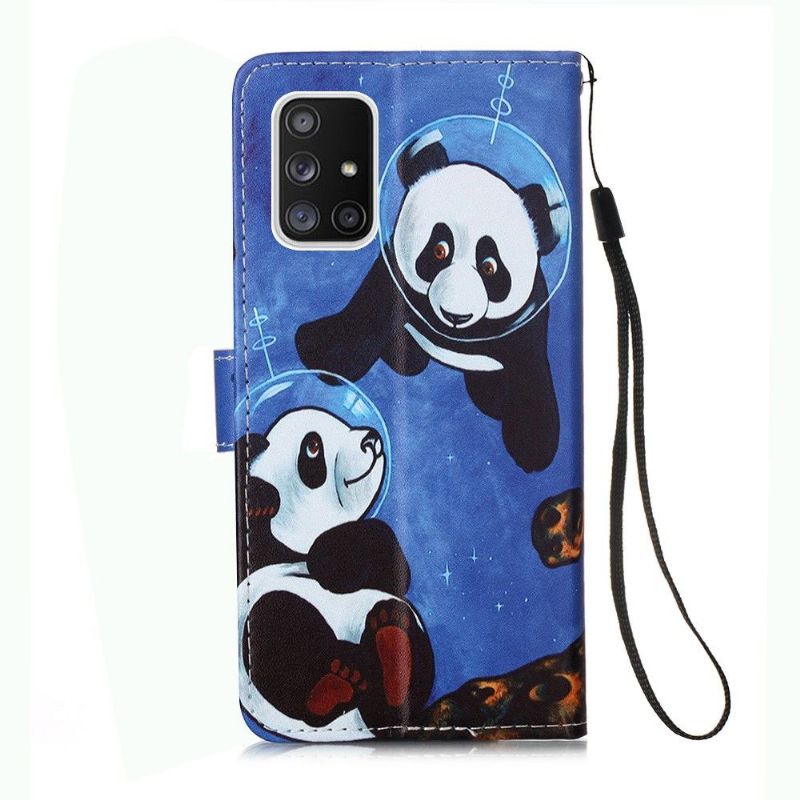 Folio Deksel Til Samsung Galaxy A51 5G Panda Astronaut