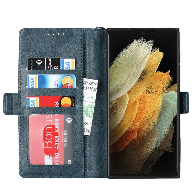 Samsung Galaxy S22 Ultra 5G Etui Sammenleggbar Klaffkortholder