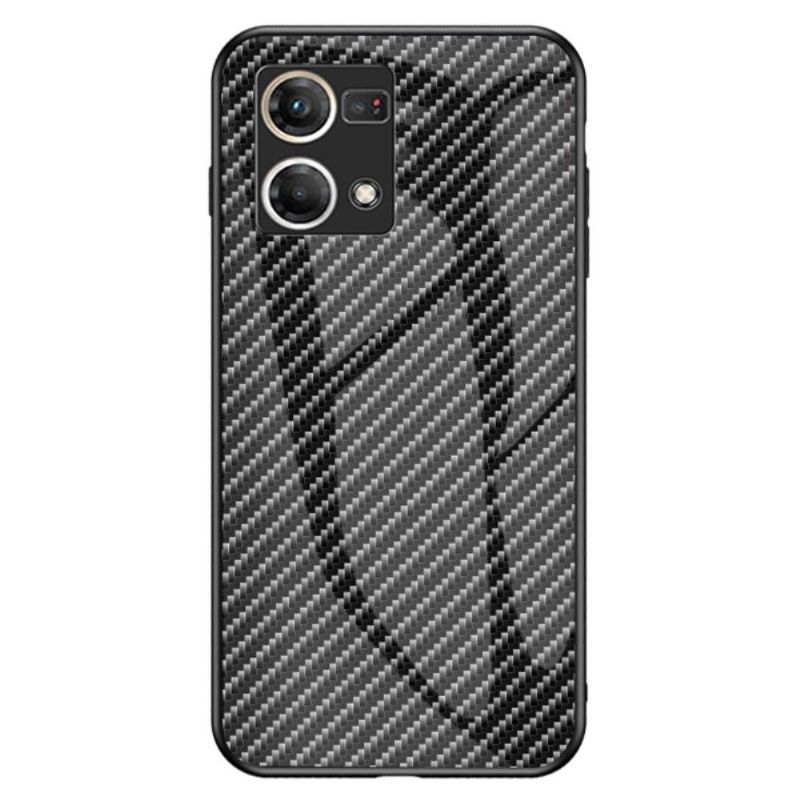Deksel Til Oppo Reno 7 Herdet Glass I Karbonfiberstil