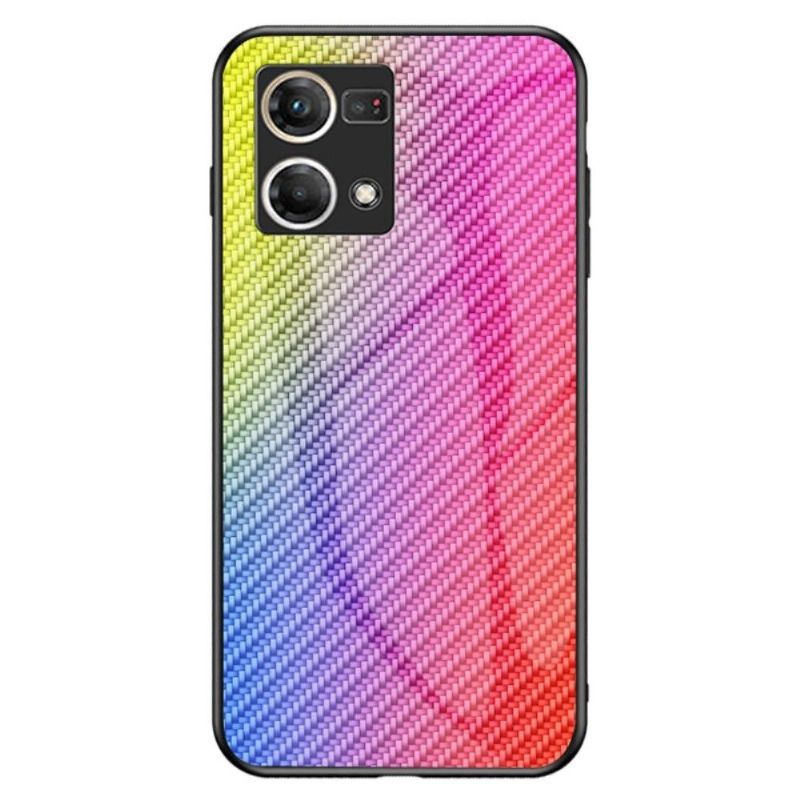 Deksel Til Oppo Reno 7 Herdet Glass I Karbonfiberstil