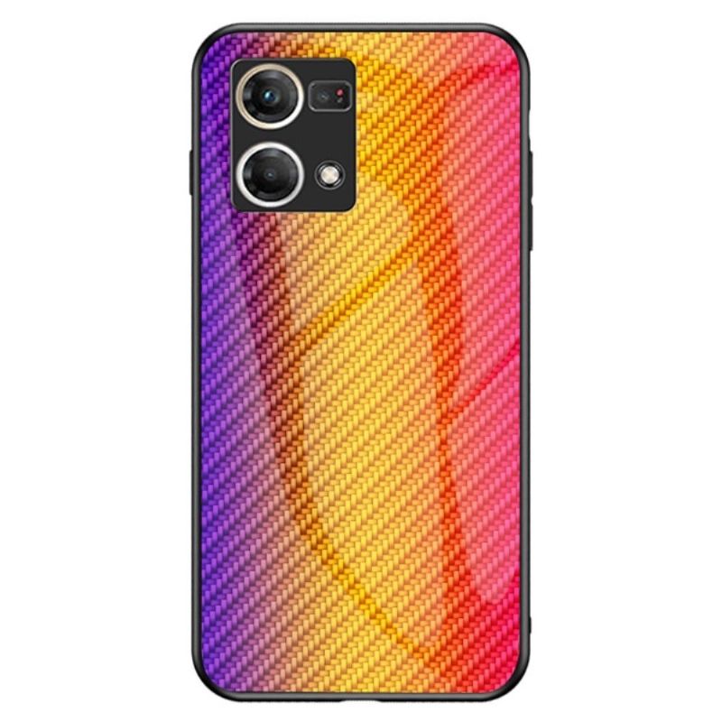 Deksel Til Oppo Reno 7 Herdet Glass I Karbonfiberstil