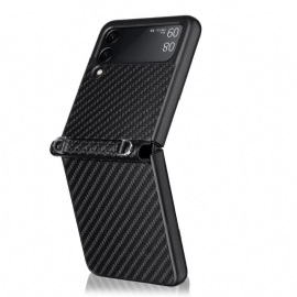 Deksel Til Samsung Galaxy Z Flip 3 5G Med Kjede Karbonfibertekstur