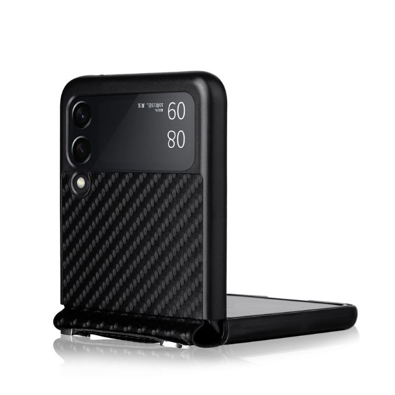 Deksel Til Samsung Galaxy Z Flip 3 5G Med Kjede Karbonfibertekstur