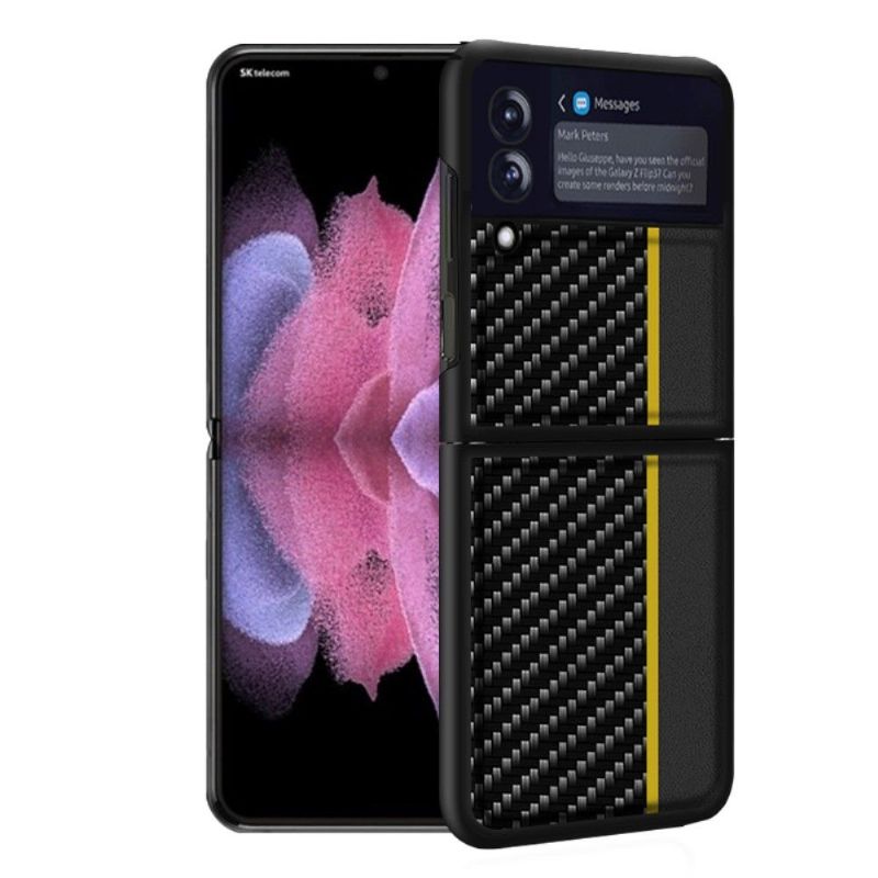 Mobildeksel Til Samsung Galaxy Z Flip 3 5G Sportskarbonfiber