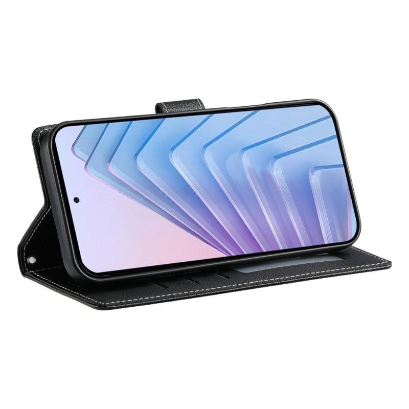 Folio Deksel Til Xiaomi Redmi Note 15 Pro Plus 5g Ensfarget Imitasjonsskinn