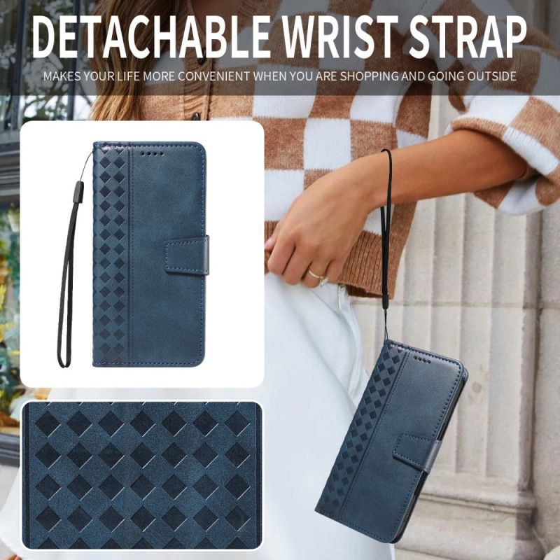 Folio Deksel Til Xiaomi Redmi Note 15 Pro Plus 5g Rutetemønsterkant