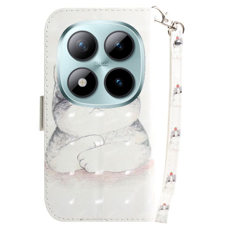 Folio Deksel Til Xiaomi Redmi Note 15 Pro Plus 5g Søt Katt Med Stropp