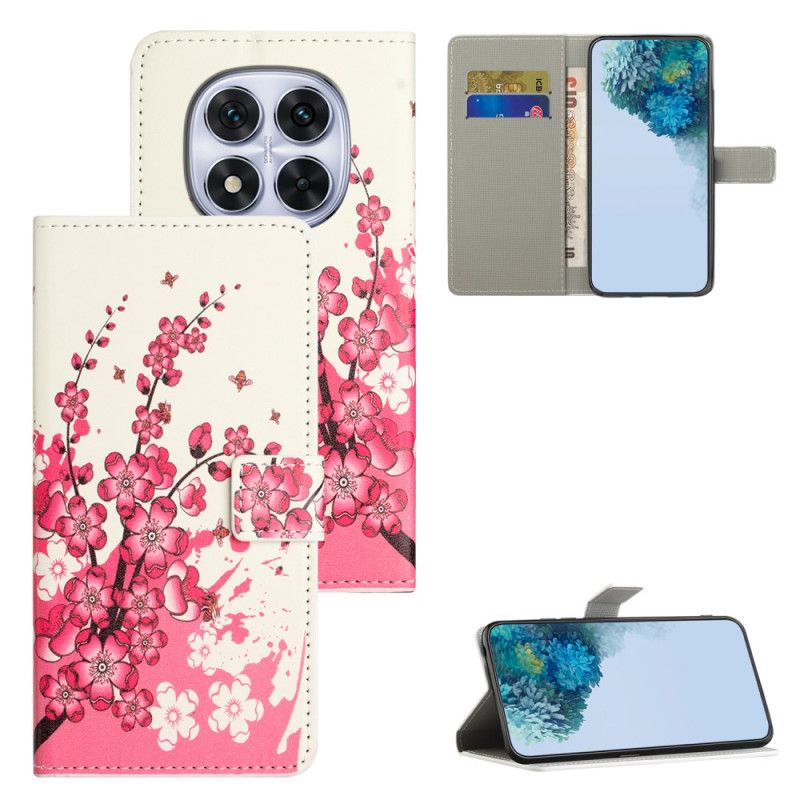 Folio Deksel Xiaomi Redmi Note 15 Pro Plus 5g Plommeblomster