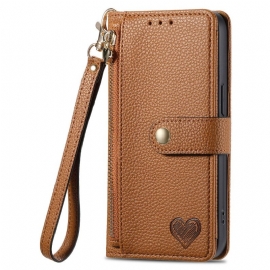 Folio Deksel Xiaomi Redmi Note 15 Pro Plus 5g Rfid-blokkerende Hjertedesign Beskyttelse Deksel