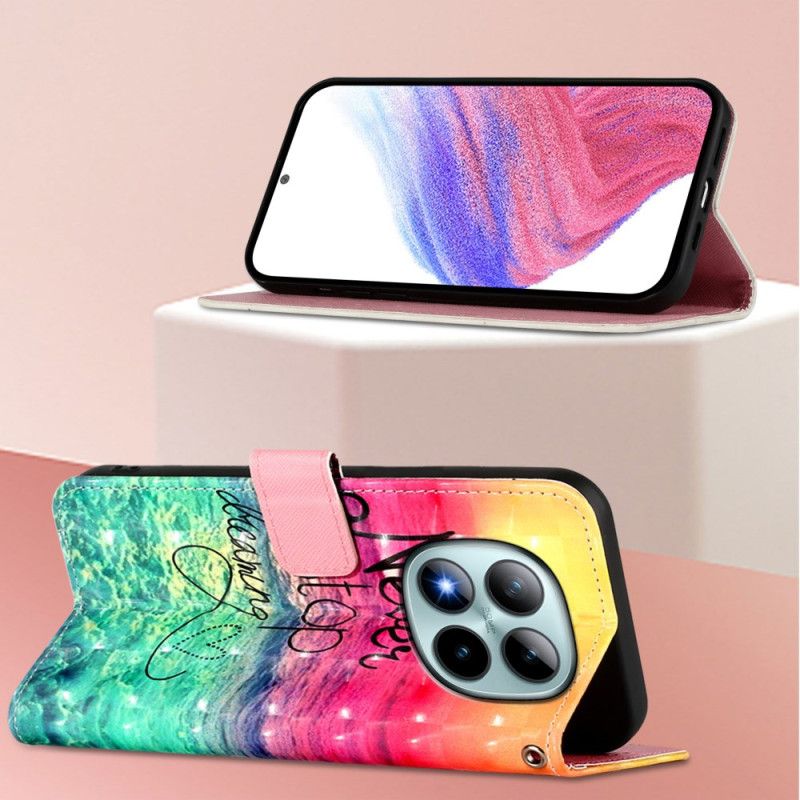 Folio Deksel Xiaomi Redmi Note 15 Pro Plus 5g Slutt Aldri Å Drømme Beskyttelse Deksel