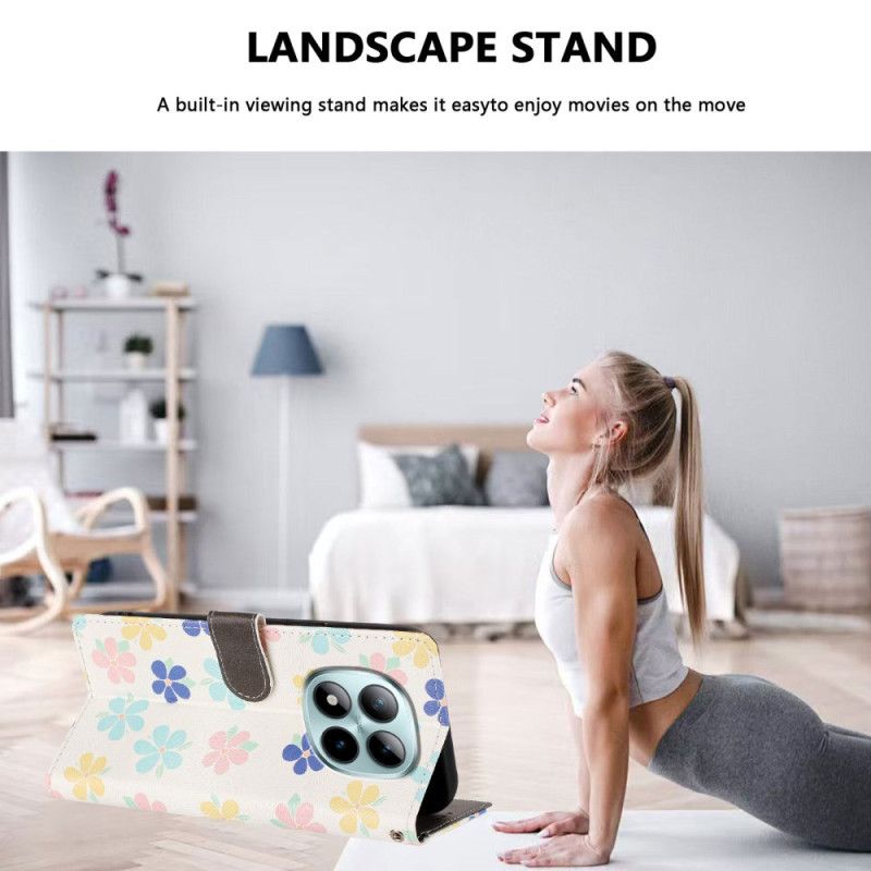 Folio Deksel Xiaomi Redmi Note 15 Pro Plus 5g Små Blomster