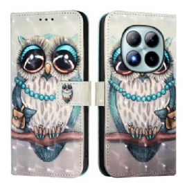 Lærdeksel Folio Deksel Xiaomi Redmi Note 15 Pro Plus 5g Grå Ugle