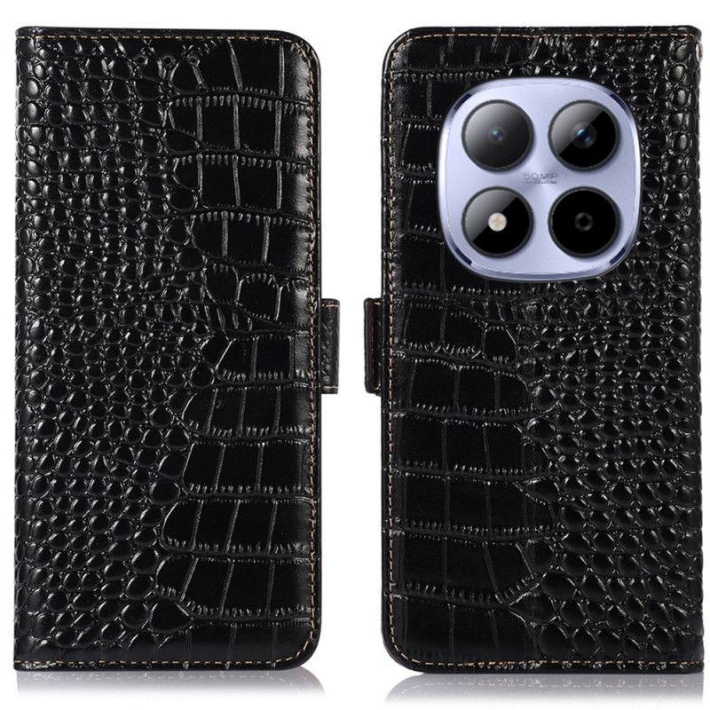 Lærdeksel Folio Deksel Xiaomi Redmi Note 15 Pro Plus 5g Krokodilleteksturert Skinn