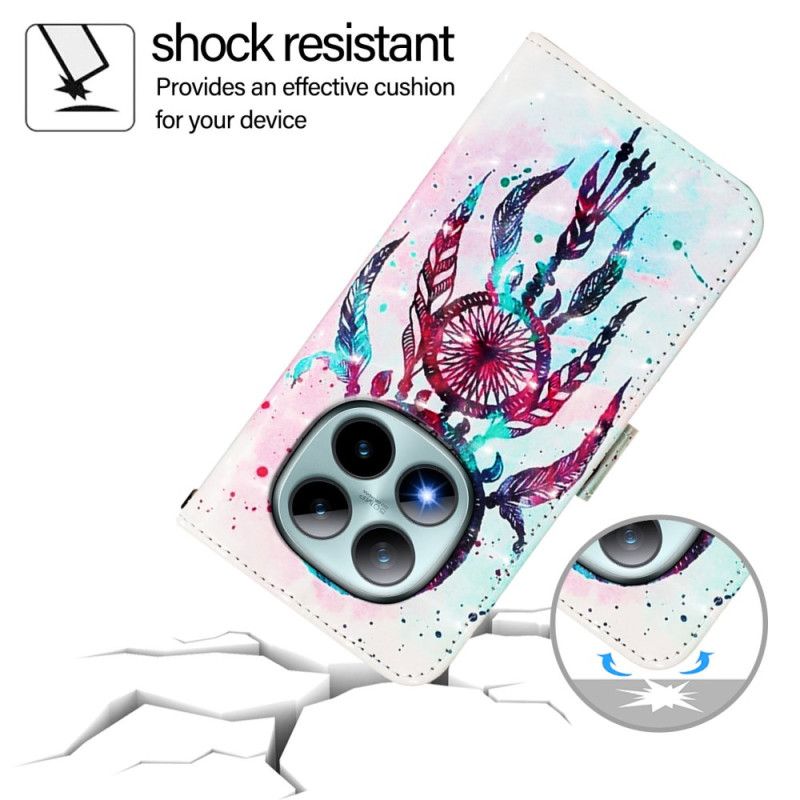 Lærdeksel Folio Deksel Xiaomi Redmi Note 15 Pro Plus 5g Mobildeksel Drømmefanger