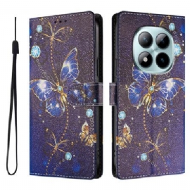 Lærdeksel Folio Deksel Xiaomi Redmi Note 15 Pro Plus 5g Mobildeksel Dyrebare Sommerfugler