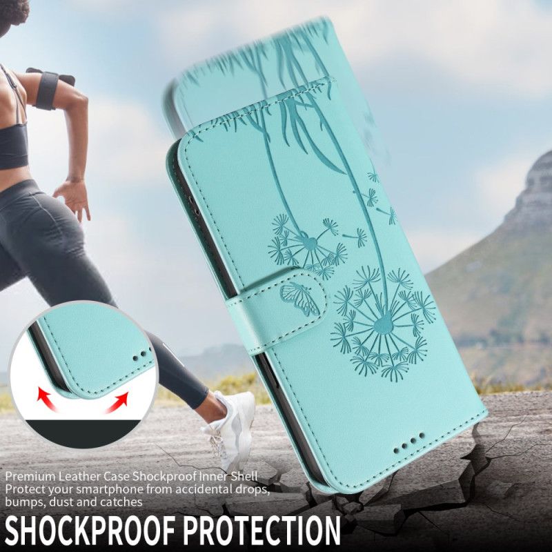 Lærdeksel Folio Deksel Xiaomi Redmi Note 15 Pro Plus 5g Mobildeksel Løvetannmønster Og Stropp