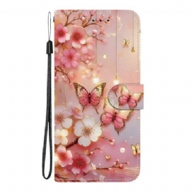 Lærdeksel Folio Deksel Xiaomi Redmi Note 15 Pro Plus 5g Mobildeksel Lyktesommerfugler