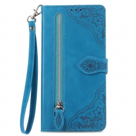 Lærdeksel Folio Deksel Xiaomi Redmi Note 15 Pro Plus 5g Mobildeksel Mønster Med Semsket Skinneffekt Blomstermotiv