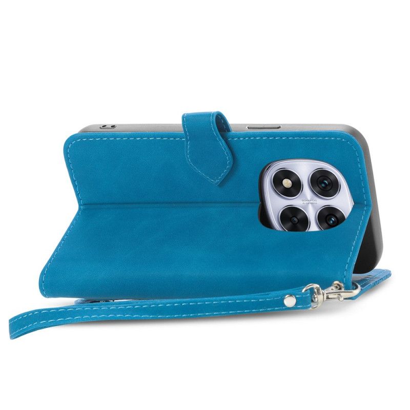 Lærdeksel Folio Deksel Xiaomi Redmi Note 15 Pro Plus 5g Mobildeksel Mønster Med Semsket Skinneffekt Blomstermotiv