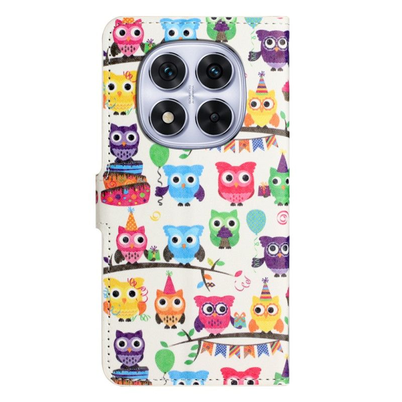 Lærdeksel Folio Deksel Xiaomi Redmi Note 15 Pro Plus 5g Mobildeksel Uglemønster