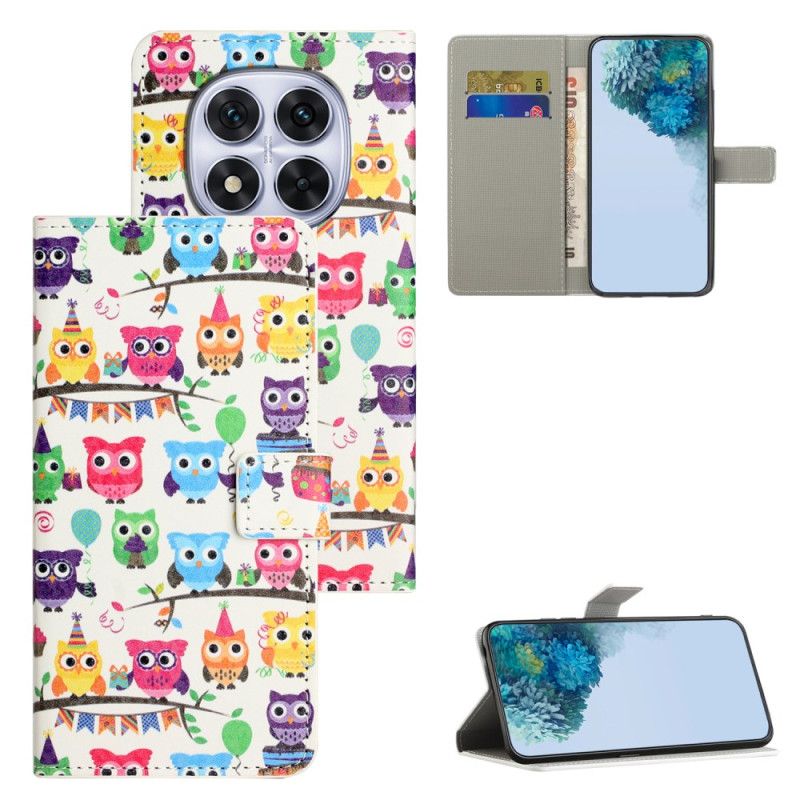 Lærdeksel Folio Deksel Xiaomi Redmi Note 15 Pro Plus 5g Mobildeksel Uglemønster