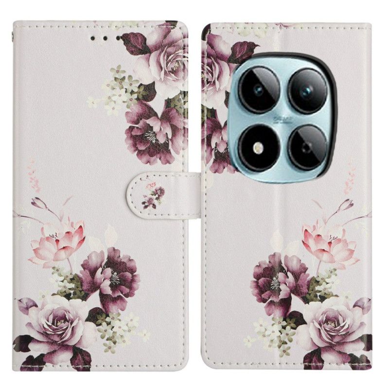 Lærdeksel Folio Deksel Xiaomi Redmi Note 15 Pro Plus 5g Rosa Kors