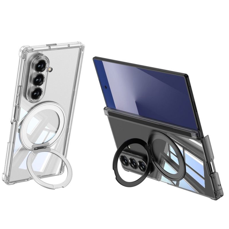Deksel Samsung Galaxy Z Fold 7 Gjennomsiktig Magnetisk Hengsel Med Stativ
