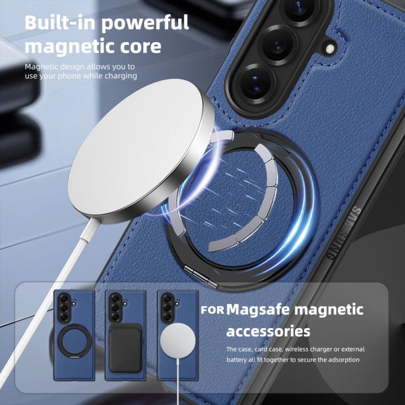 Deksel Samsung Galaxy Z Fold 7 Magsafe-kompatibel Lærimitasjon Med Roterende Ringholder