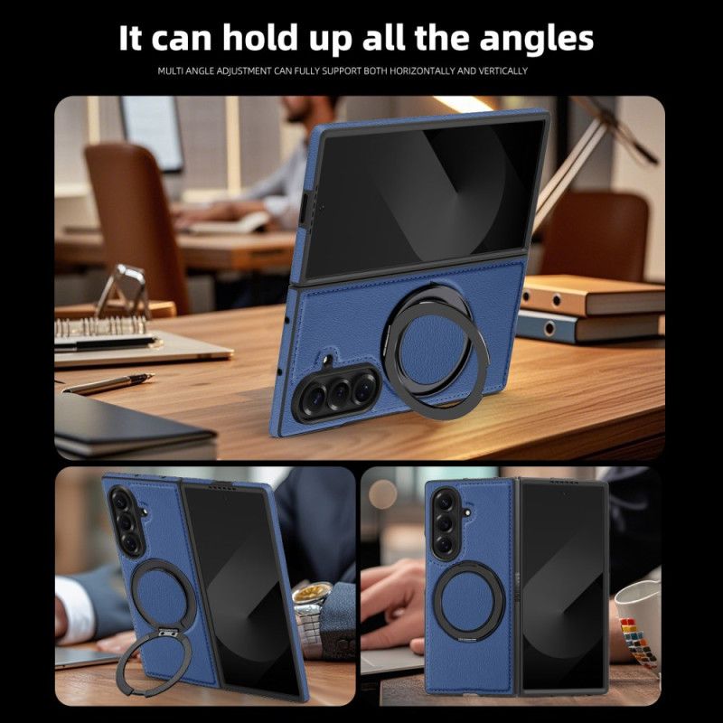 Deksel Samsung Galaxy Z Fold 7 Magsafe-kompatibel Lærimitasjon Med Roterende Ringholder