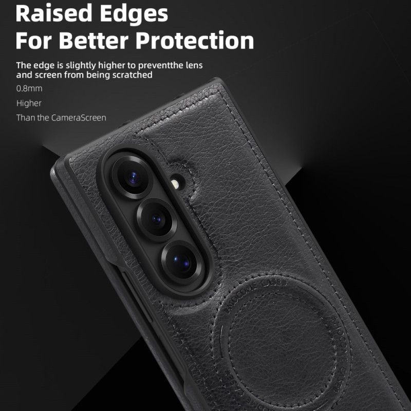 Deksel Samsung Galaxy Z Fold 7 Magsafe Lærimitasjon Og Stativ Beskyttelse Deksel