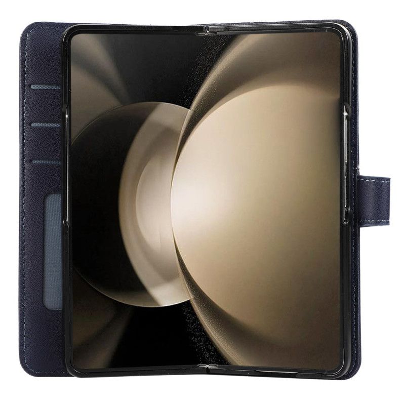 Folio Deksel Samsung Galaxy Z Fold 7 Preget Mønster Med Stropp