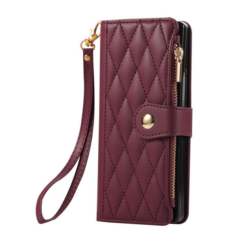 Folio Deksel Samsung Galaxy Z Fold 7 Vattert Med Stropp