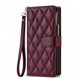 Folio Deksel Til Samsung Galaxy Z Fold 7 Polstret Med Skulderstropp Og Snor