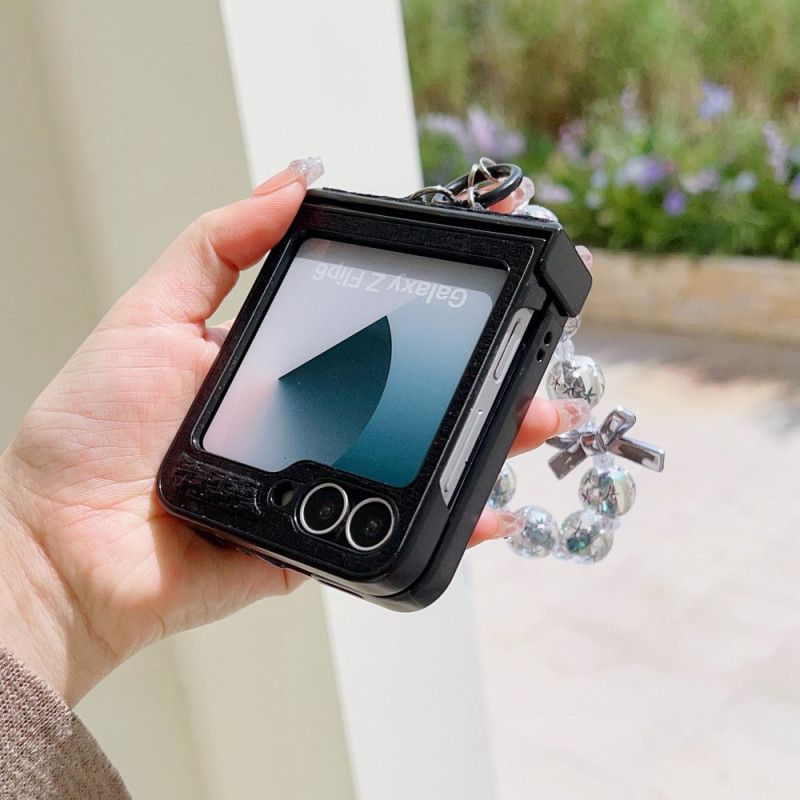 Deksel Samsung Galaxy Z Flip 7 Fe Håndleddsstropp I Kunstskinn Og Nyhet Beskyttelse Deksel