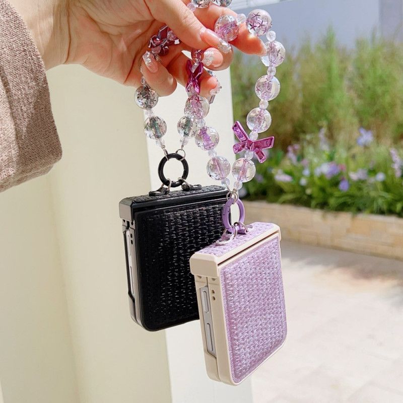 Deksel Samsung Galaxy Z Flip 7 Fe Håndleddsstropp I Kunstskinn Og Nyhet Beskyttelse Deksel