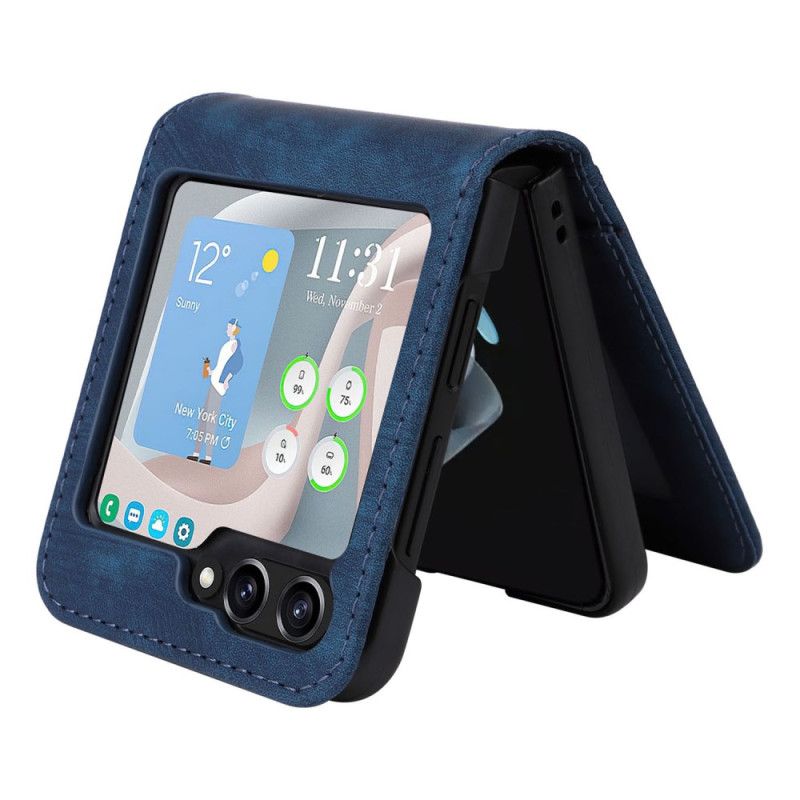 Deksel Samsung Galaxy Z Flip 7 Fe Kortholder I Skinneffekt Beskyttelse Deksel