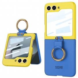 Deksel Samsung Galaxy Z Flip 7 Fe Magnetisk Hengselbeskytter Og Tofarget Stativ Beskyttelse Deksel