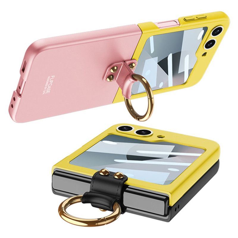 Deksel Samsung Galaxy Z Flip 7 Fe Magnetisk Hengselbeskytter Og Tofarget Stativ Beskyttelse Deksel