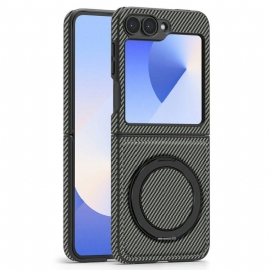 Deksel Samsung Galaxy Z Flip 7 Fe Magnetisk Karbonfiber Og Stativ