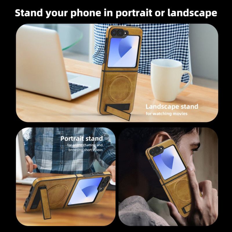 Deksel Samsung Galaxy Z Flip 7 Fe Magsafe-kompatibelt Stativ Med Læreffekt
