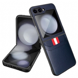 Deksel Samsung Galaxy Z Flip 7 Fe Mobildeksel Kortholder Med Litchitekstur